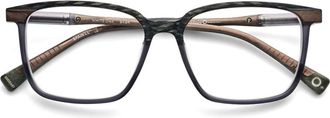 Etnia Barcelona White Oak Rectangular Gradient Eyeglasses with Wood-like Texture