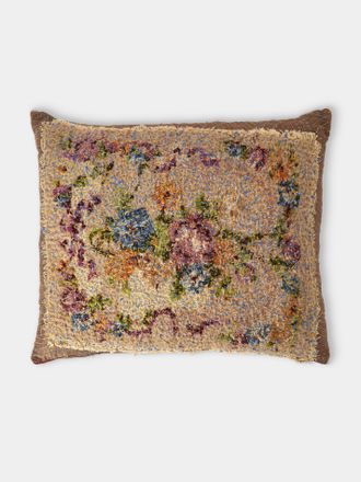 By Walid 19th-Century Needlepoint Wool and Silk Damask Cushion (23.5in/60cm)