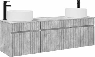 vidaXL Juego De Muebles De Ba&ntilde;o 3 Uds. Gris Hormig&oacute;n Vidaxl