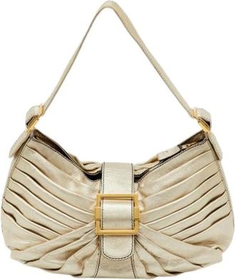 Valentino Pre-owned Shoulder Bags, female, Yellow, Size: ONE SIZE Pre-owned Leather Shoulder Bag