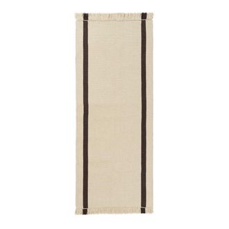 Ferm Living Calm Kelim Teppichl&auml;ufer, 80 x 200 cm, off-white / coffee