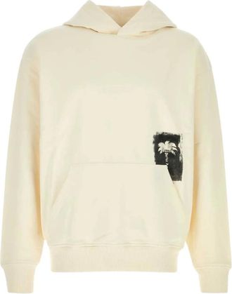 Palm Angels Felpa Regular Brushed Palm Tree - - Sweatshirts & Hoodies - Uomo - Beige - S
