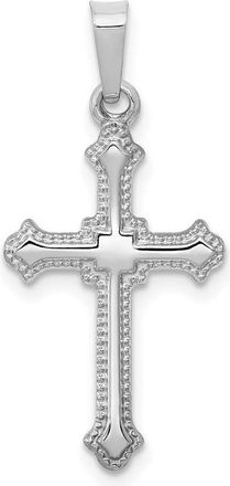 Diamond2Deal 14k White Gold Polished Cross Pendant