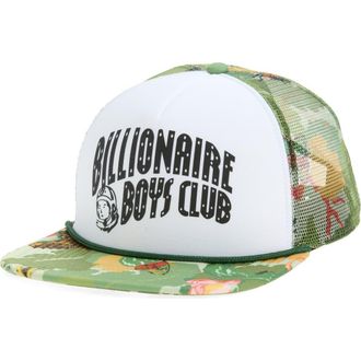 Billionaire Boys Club Curve Logo Trucker Hat in Pale Marigold at Nordstrom