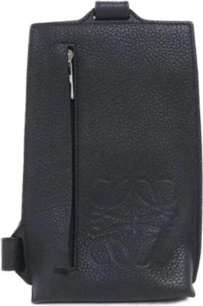 Loewe Pre-owned Cross Body Bags, female, Black, Size: ONE SIZE Pre-owned Leather Cross Body Bag