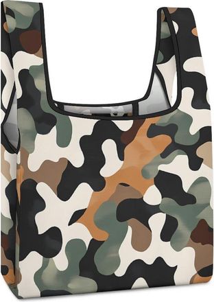 Generic Camouflage Print Shopping Bag Reusable Grocery Tote Bag Foldable Handbag for Travel Picnic