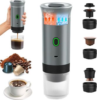 OEM Cafetera Port&aacute;til 3 En 1 Para C&aacute;psulas Y Caf&eacute; Molido, M&aacute;quina De Espresso El&eacute;ctrica Con Calentamiento R&aacute;pido Para Oficina, Viajes, Camping Y Hogar (pl