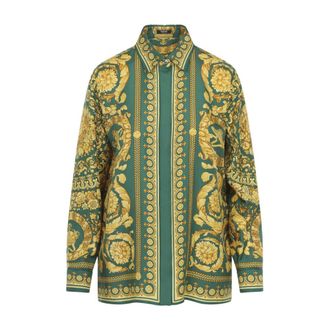 Versace Shirts, female, Multicolor, Size: XS Barocco Silk Shirt