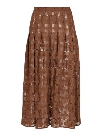 Max Mara Mstairone Midi Skirt in Chocolate Lace