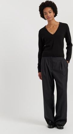 Chinti and Parker Wool-Cashmere V-Neck Sweater in Black at Nordstrom, Size X-Small