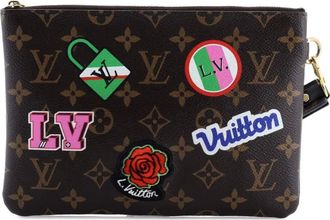 Louis Vuitton City Pouch Limited Edition Patches Monogram Canvas clutch bag - Bruin