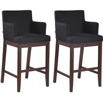 Clp Clp - Set De 2 Taburetes Laredo Tapizados En Tela Negro Antiguo