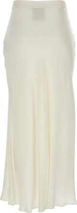 Semicouture Womens White Skirt With Wrap Design Silk Blend Acetate