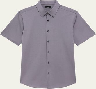 Theory Mens Irving Short Sleeve Shirt in Structure Knit