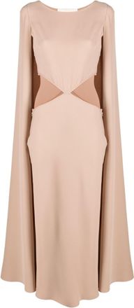 Valentino Garavani cut-out detail cape dress - women - Silk - 40 - Pink