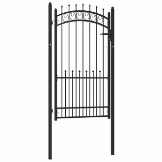 vidaXL Puerta De Valla Emmen Con Pinchos De Acero, 104 X 134,5 Cm, Negro Vidaxl
