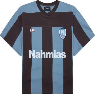 Nahmias T-shirt Soccer a righe - Blu