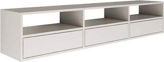 Selsey Selsey - Framme - Mueble Tv Suspendido Con Tres Puertas Y Estantes Abiertos - Blanco - 150 Cm