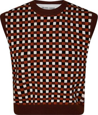 Golden Goose Roby Wool Checkered Wool Vest