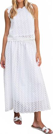 Sail to Sable Scalloped Tunic Top In White