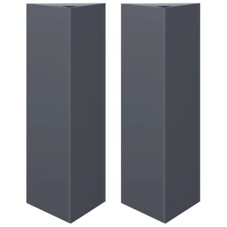 vidaXL Jardineras 2 Uds Acero Gris Antracita 30x26x75 Cm Vidaxl