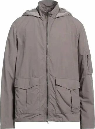 Herno Mens Hooded Multi-Pocket Jacket In Nuovo Tortora