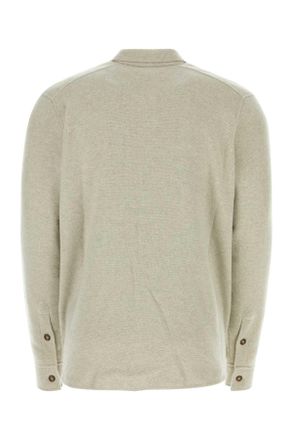 Le Kasha Mens Light Grey Cashmere Cardigan Pebble Exterior: Organic Maglieria