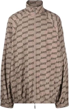 Balenciaga Cotton BB Monogram Oversized Jacket - Heren - Zomerjassen - Beige - 2XS - Katoen - Jassen