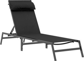 vidaXL Vidaxl - Sunlounger 1-person Black 197 x 54 x 86 cm Steel and textilene