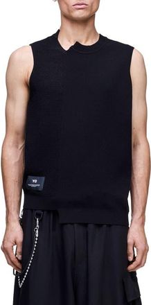 Yohji Yamamoto GFX 3-Stripes Decconstructed Sweater Vest in Black at Nordstrom, Size Xx-Large