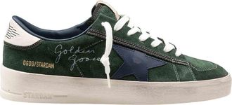 Golden Goose Stardan Sneakers In Green And Blue Suede