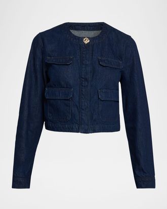 Favorite Daughter The Denim Emily Cropped Jacket