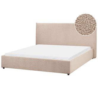 Beliani Beliani - Cama Moderna De Boucl&eacute; Gris Pardo 160 X 200 Cm Tradicional Lavaur