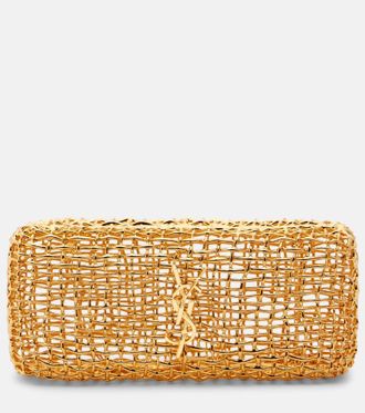 Saint Laurent Evening Small woven metal clutch