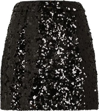 Dolce & Gabbana Mini-rok met pailletten - Zwart