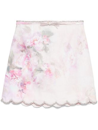 Zimmermann Crush mini skirt - women - Linen/Flax/Cotton - 0 - Pink