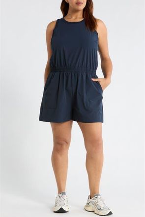 Zella Atlas Short Romper in Navy Sapphire at Nordstrom, Size 1X