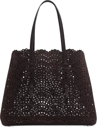Alaia Mina Laser-cut Nubuck Tote Bag