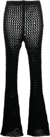 Moschino Casual zwarte broek - Dames - Wijde Broeken - Zwart - M - Katoen - Broeken