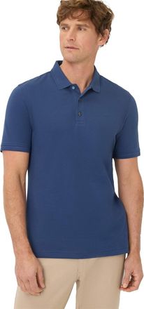 Brax blauwe poloshirt Brax korte mouw 3 knopen normale fit