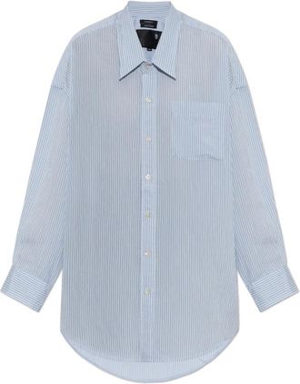 R13 Drop Neck Shirt - Dames - Overhemden - Blauw - S - Overhemden