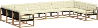 vidaXL Conjunto De Sof&aacute;s De Exterior 10 Uds. Blanco Y Crema Vidaxl