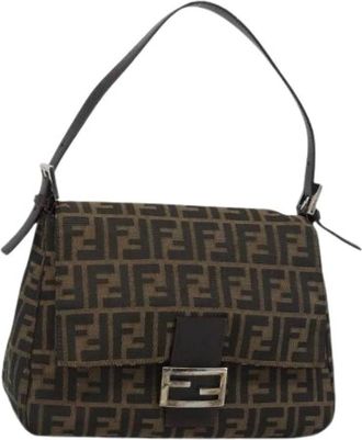 Fendi Pre-owned Zucca Canvas Shoulder Bag - Dames - Vintage Schoudertas - Bruin - ONE Size - Leer - Vintage