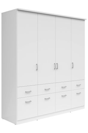 Boxxx Kleiderschrank, Weiß, Kunststoff, 4 Fächer, 8 Schubladen, 181x199x58 cm, FSC MIX, in verschiedenen Größen erhältlich, Schlafzimmer, Komplette Schlafzi