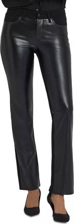 NYDJ Marilyn Straight Mixed Media Pants In Black