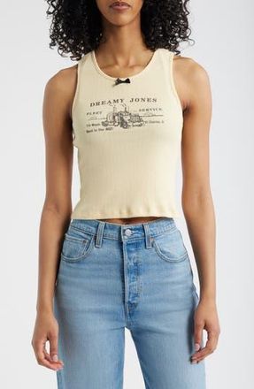Daydreamer Dreamy Jones Cotton Graphic Tank in Butter Yellow at Nordstrom Rack, Size Small