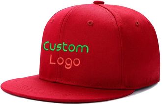 Generic Custom Hip Hop Snapback Hat for Men Design Embroidery Your Own Logo Name Text Flat Bill Personalized Adjustable Baseball Cap Red