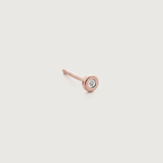 Monica Vinader Rose Gold Linear Diamond Single Stud Earring Diamond