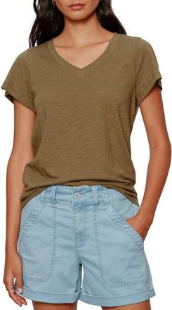 Sanctuary V-Neck T-Shirt in Burnt Olive Green at Nordstrom, Size X-Large