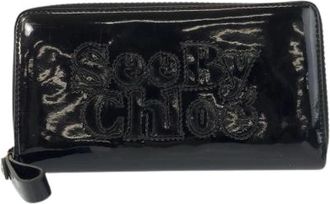 Chlo&eacute; Pre-owned Zwart Patent Lange Portemonnee - Dames - Vintage Accessoires - Zwart - ONE Size - Vintage